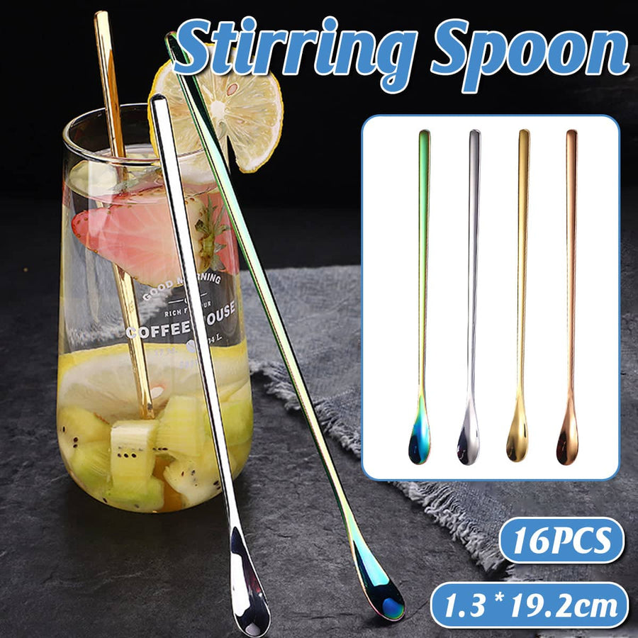 Stainless Steel Stirring Spoons 304 Pack of 16 - Large (192mm)