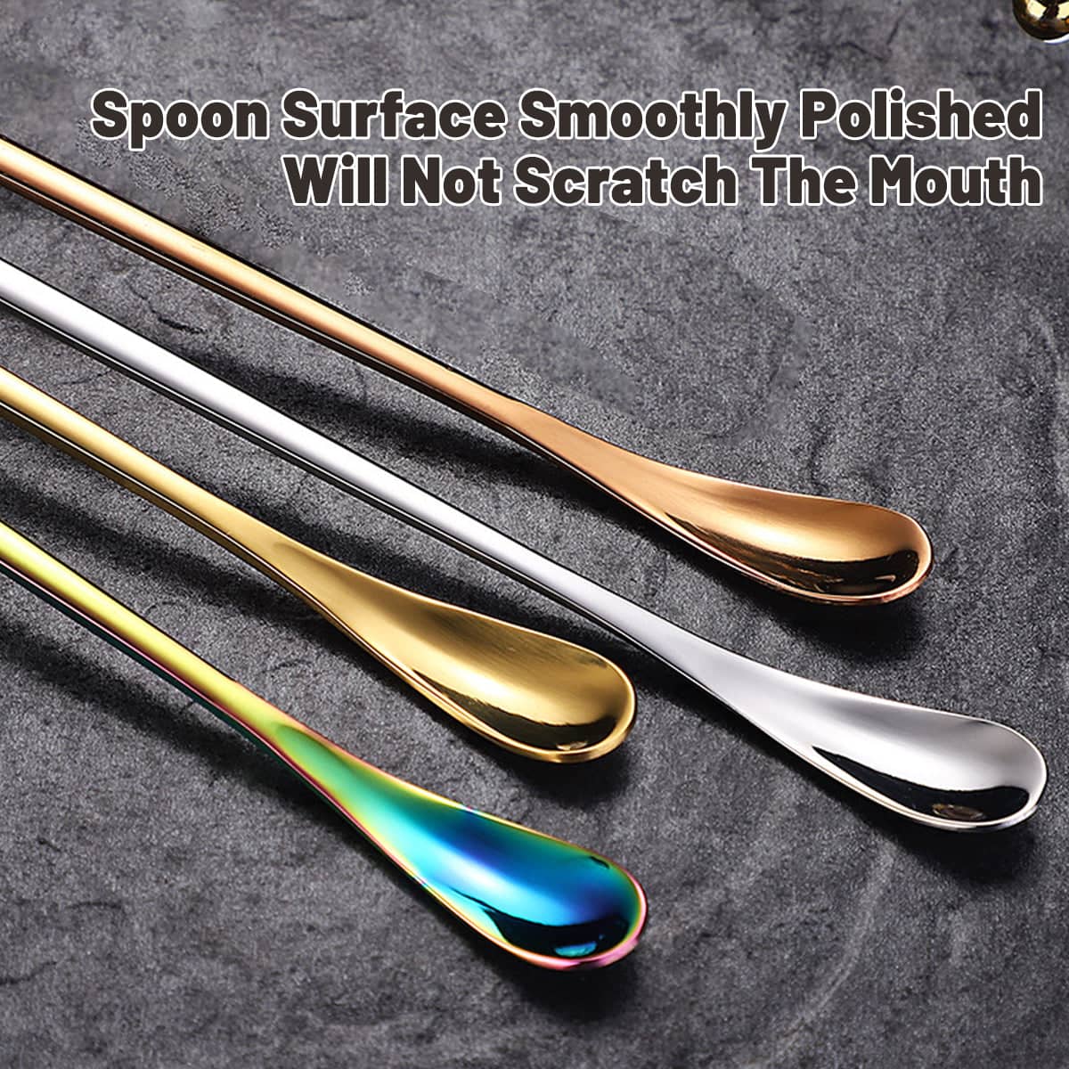 Stainless Steel Stirring Spoons 304 Pack of 16 - Large (192mm) - view 4
