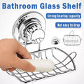 Stainless Steel Suction Cup Soap Dish Rack for Tile and Glass Walls