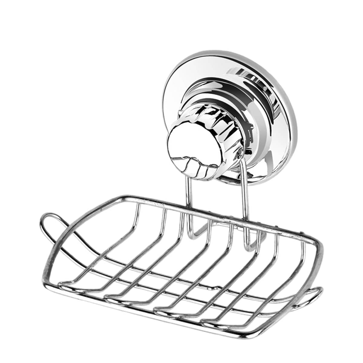Stainless Steel Suction Cup Soap Dish Rack for Tile and Glass Walls - view 2