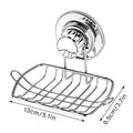 Stainless Steel Suction Cup Soap Dish Rack for Tile and Glass Walls - view 3
