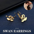 Stainless Steel Swan Dangle Earrings, Bird and Animal Charm Jewellery for Women