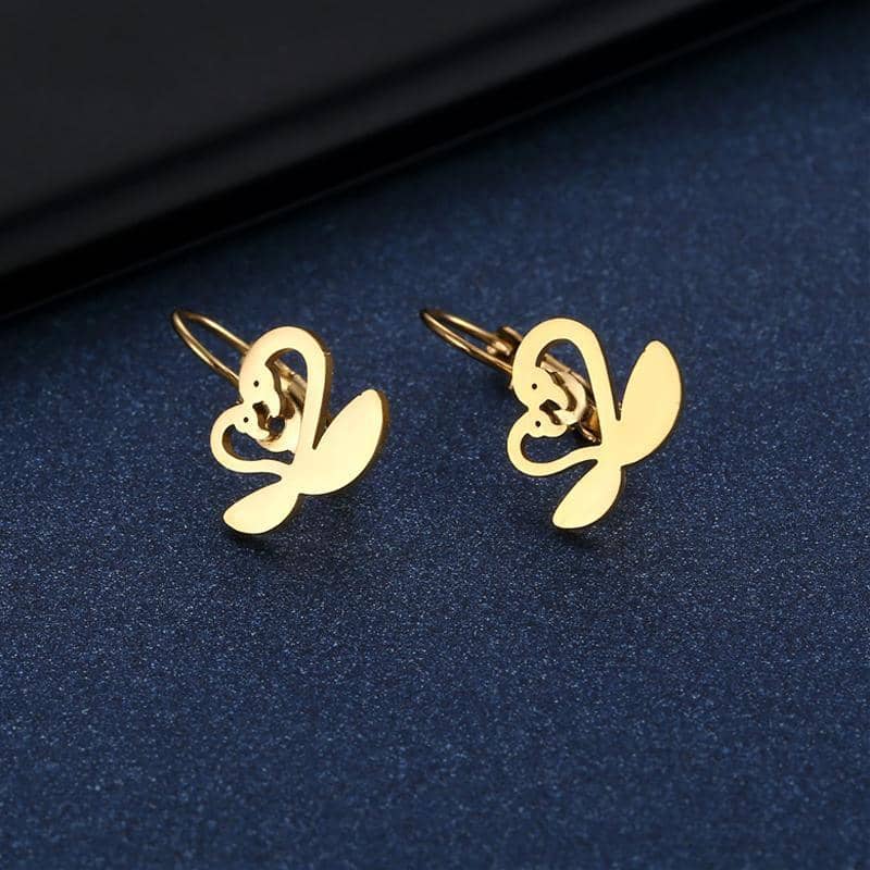 Stainless Steel Swan Dangle Earrings, Bird and Animal Charm Jewellery for Women - view 3