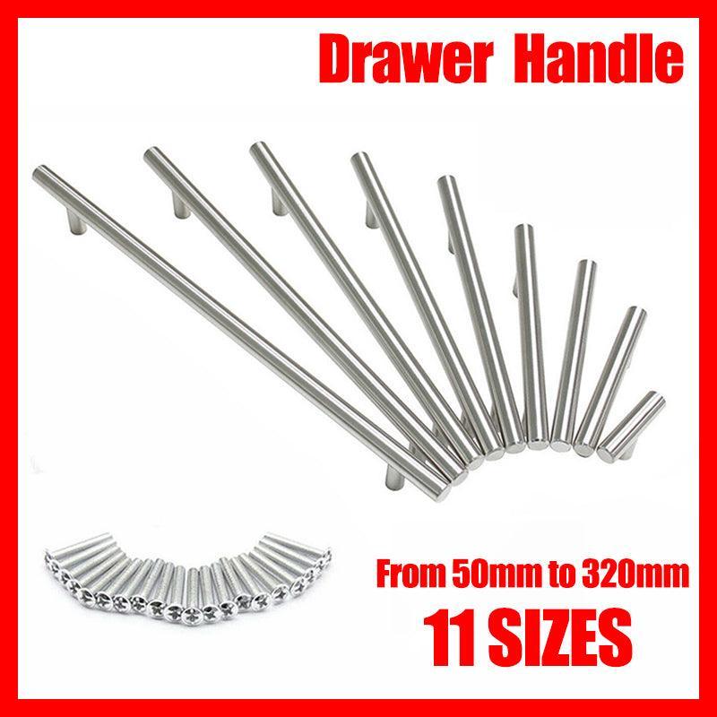 Stainless Steel T-Bar Cabinet Handle, Silver - 400 mm Long, 256 mm Hole Spacing - view 2