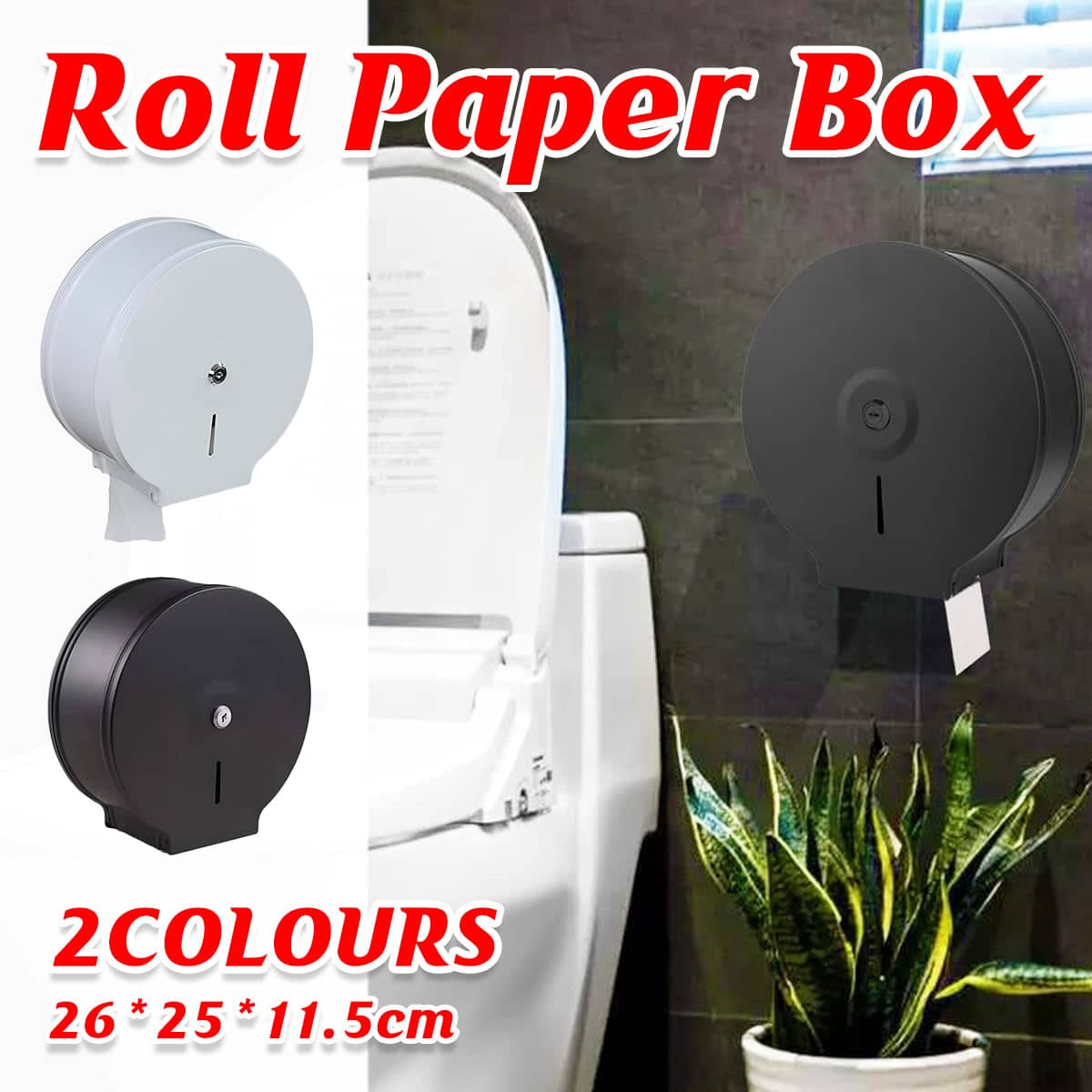 Stainless Steel Toilet Paper Roll Box with Window, Hotel Restroom - Black - view 2