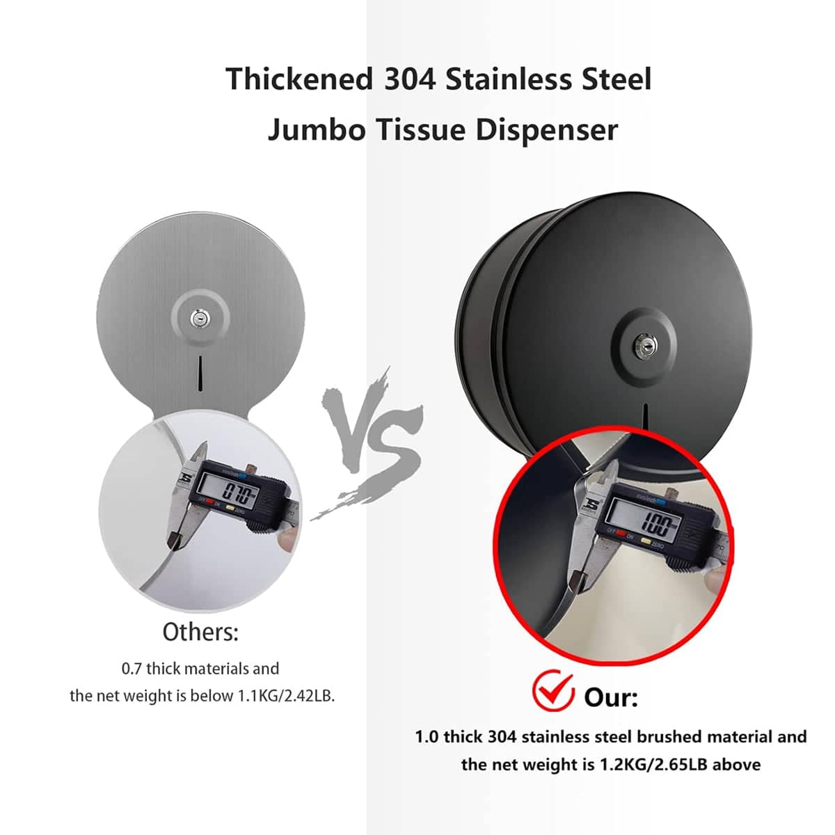 Stainless Steel Toilet Paper Roll Box with Window, Hotel Restroom - Black - view 5