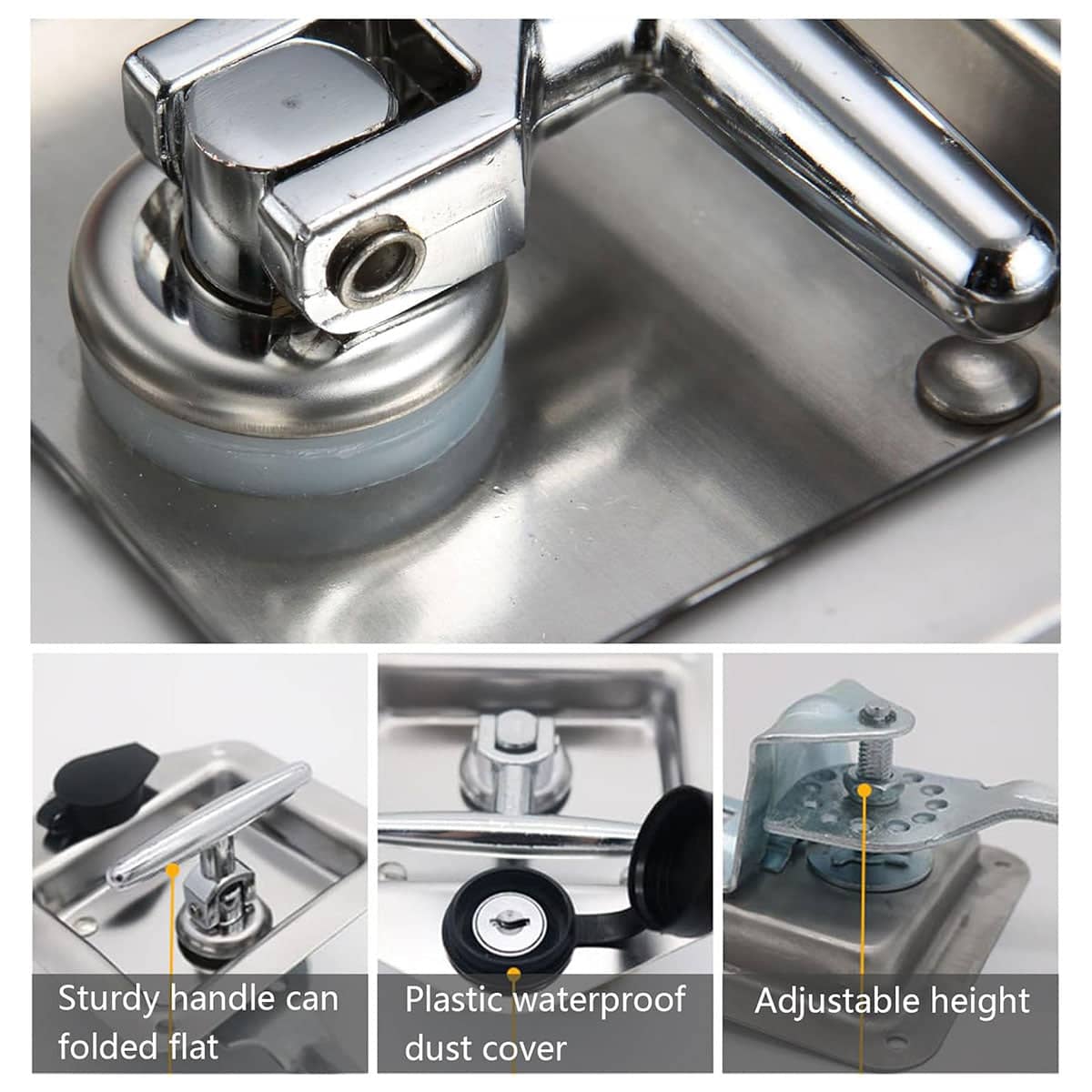 Stainless Steel Toolbox Lock for Car Trailer, Silver - view 5