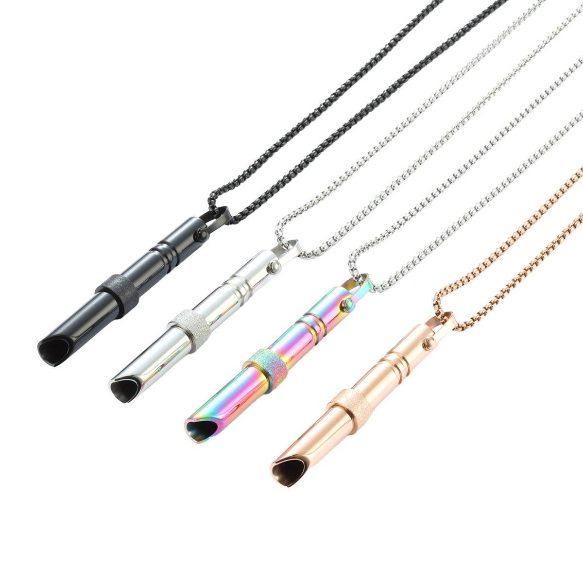 Stainless Steel Tube Pendant Necklace - Black - view 3