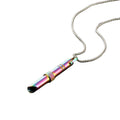 Stainless Steel Tube Pendant Necklace - Rainbow