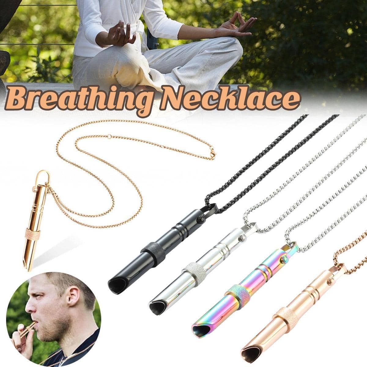 Stainless Steel Tube Pendant Necklace - Rainbow - view 2