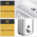 Stainless Steel Wall Mounted Soap Dispenser - 800 ml - view 5