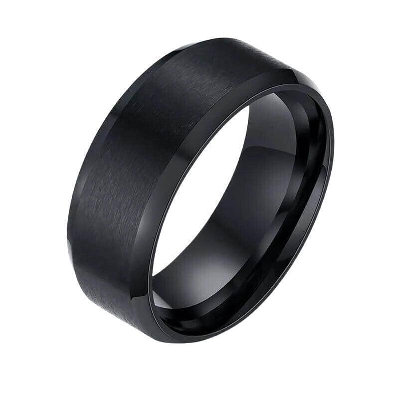 Stainless Steel Wedding Band Ring, 8mm Brushed Finish - US Size 13