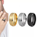 Stainless Steel Wedding Band Ring, 8mm Brushed Finish - US Size 13 - view 4