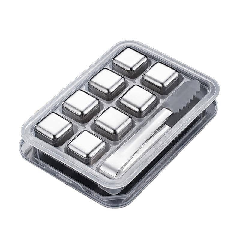 Stainless Steel Whisky Stones, Set of 8 with Tongs and Case - view 2