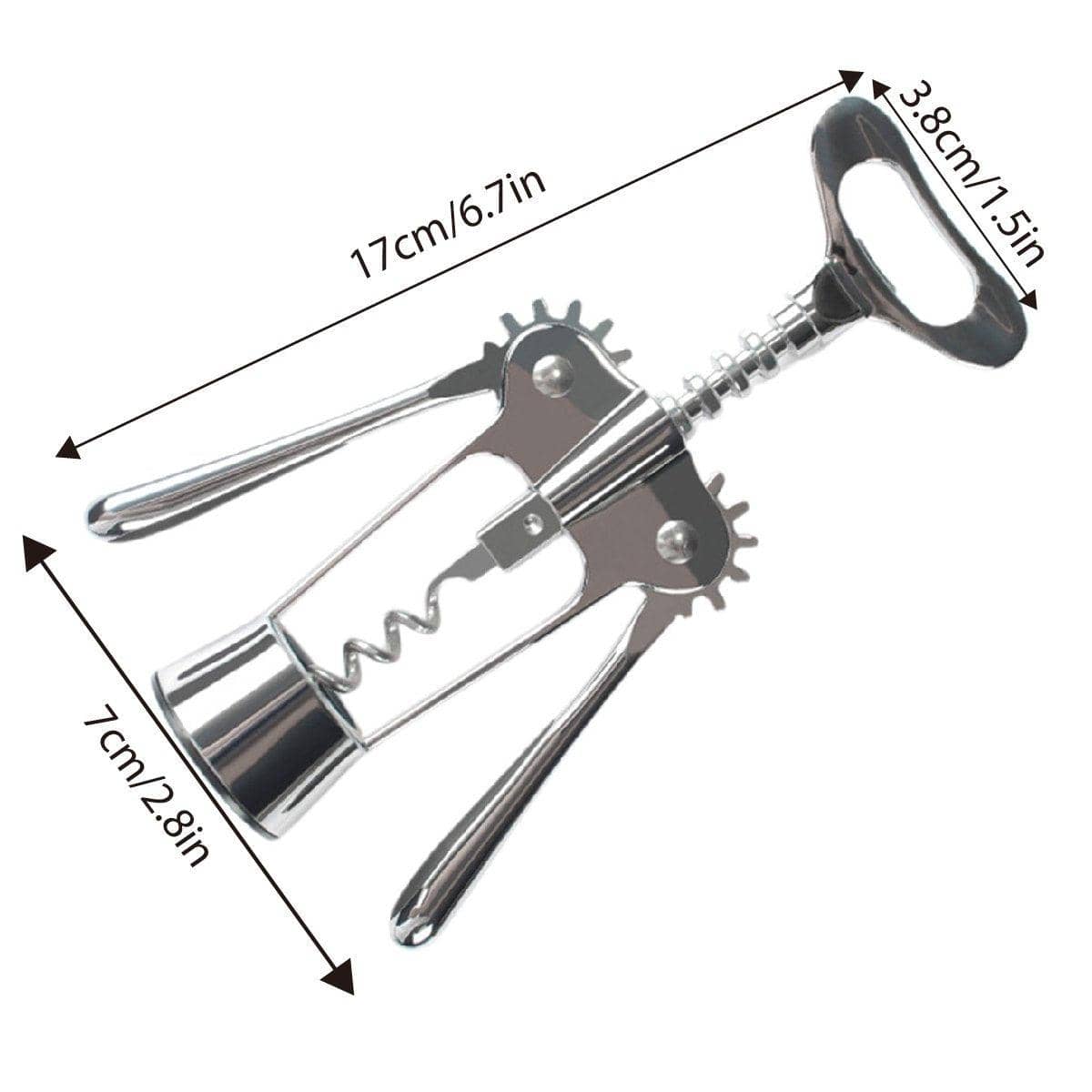 Stainless Steel Wine Bottle Opener and Corkscrew Set, Set of 3 - view 3