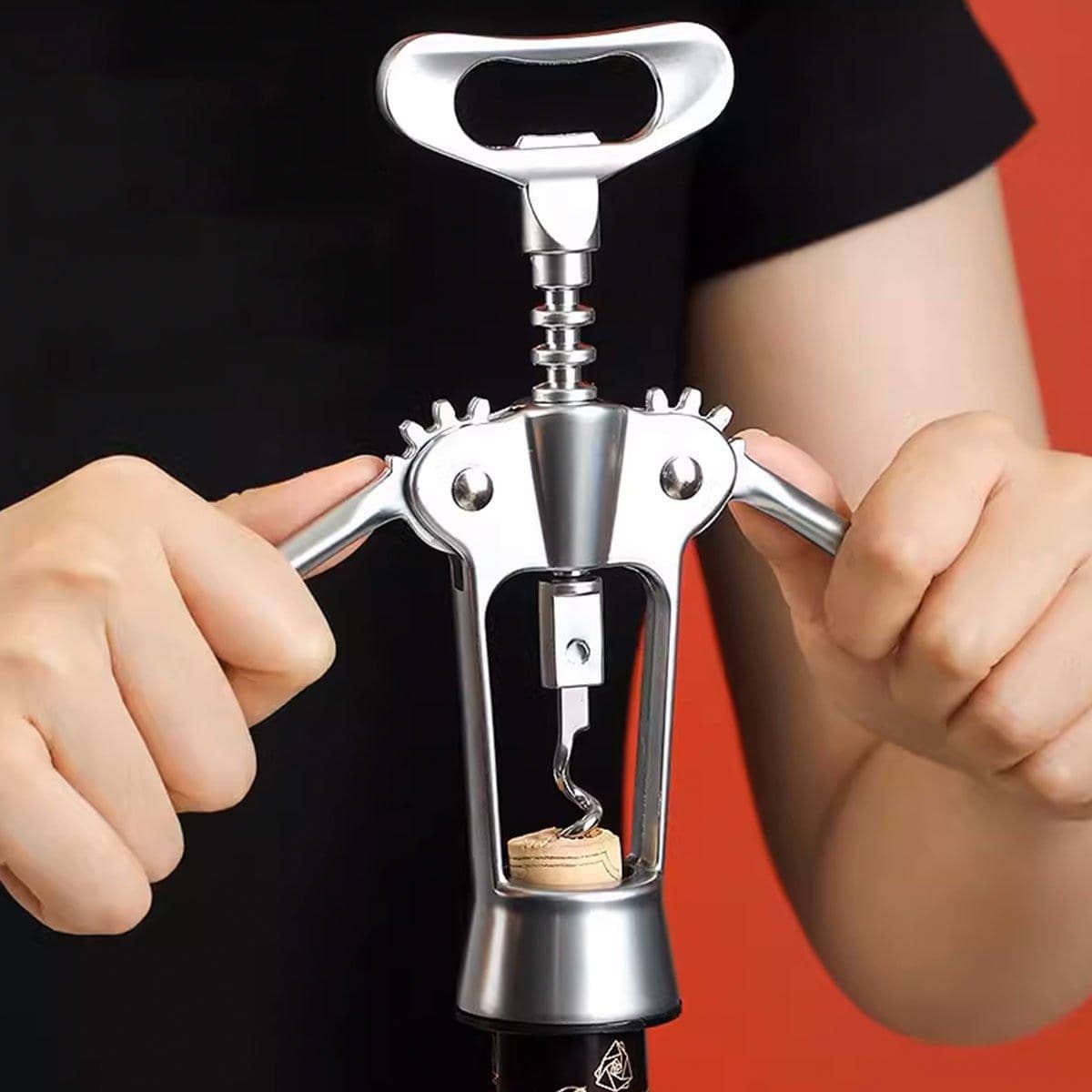 Stainless Steel Wine Bottle Opener and Corkscrew Set, Set of 3 - view 5