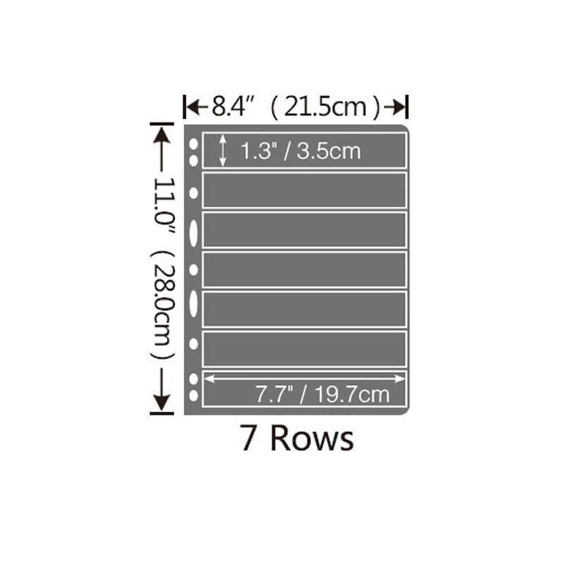 Stamp Album Refill Pages - Black Double-Sided, 7 Strips, 9 Holes, Pack of 10 - view 3