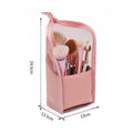 Stand-Up Makeup Brush Holder Cosmetic Bag with Zip - Black - view 4