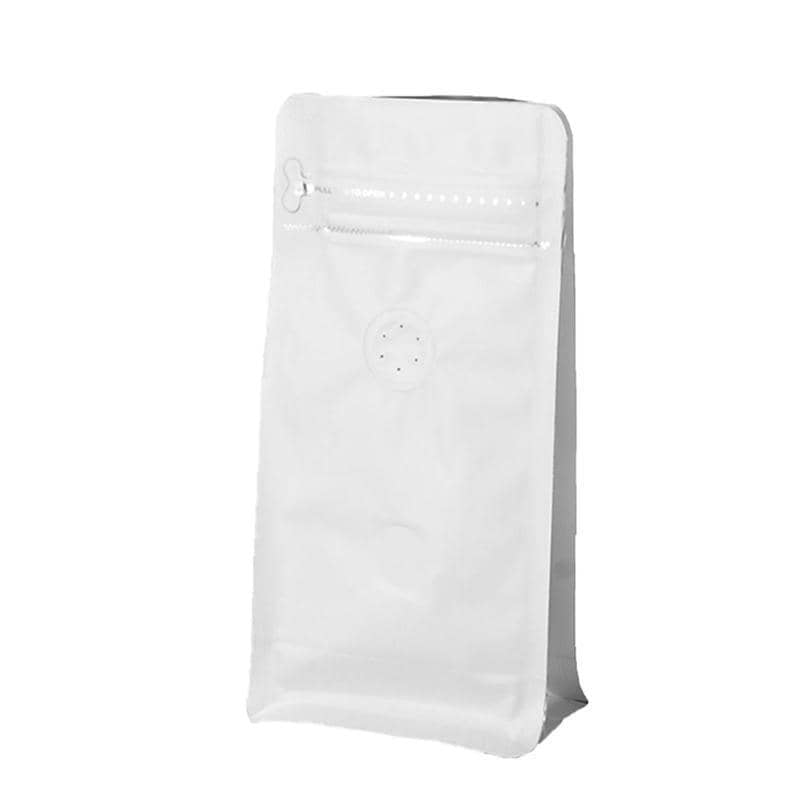 Stand-Up Mylar Foil Pouches with Zip Lock, Pack of 100 - White, 13.5 x 26 cm