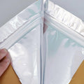 Stand-Up Mylar Foil Pouches with Zip Lock, Pack of 100 - White, 9 x 18 cm - view 3