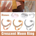 Star Moon Rhinestone Opening Ring - Gold - view 2