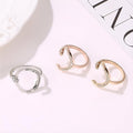 Star Moon Rhinestone Opening Ring - White - view 5