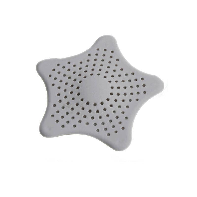 Star-Shaped Silicone Drain Hair Catcher - Grey