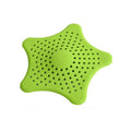 Star-Shaped Silicone Drain Hair Catcher - Lime Green