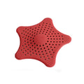 Star-Shaped Silicone Drain Hair Catcher - Red