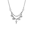 Star Tassel Geometric Necklace, Layered Copper Chain Fashion Jewellery - view 2