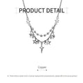 Star Tassel Geometric Necklace, Layered Copper Chain Fashion Jewellery - view 3