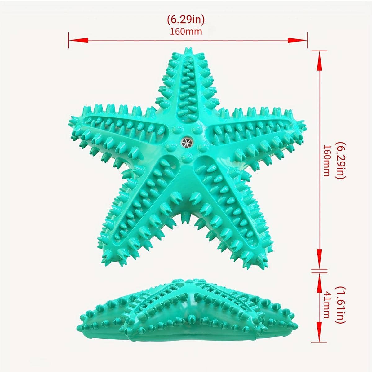 Starfish Floating Dog Toy with Squeaker - Turquoise - view 4