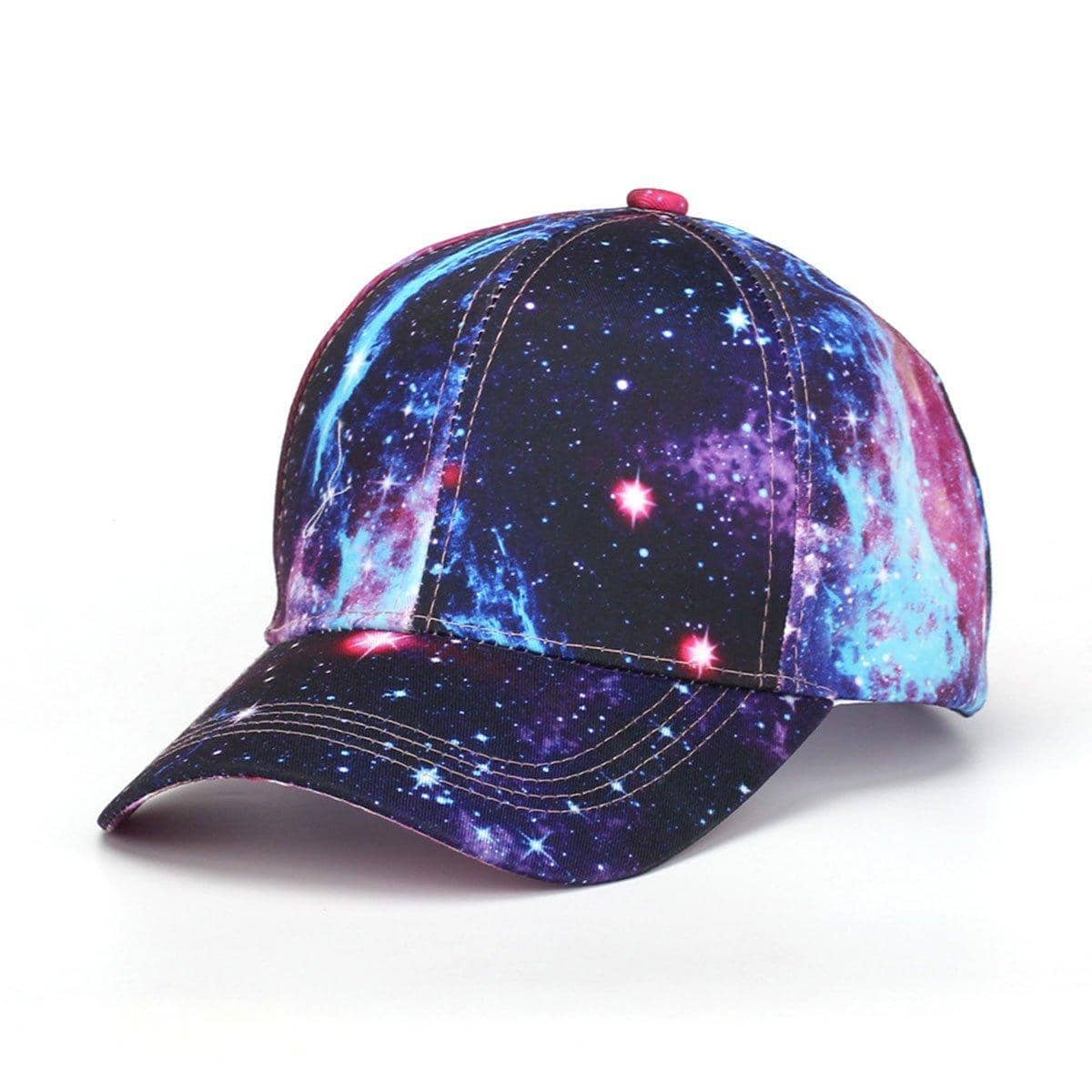 Starry Sky Print Baseball Cap - Navy and Purple