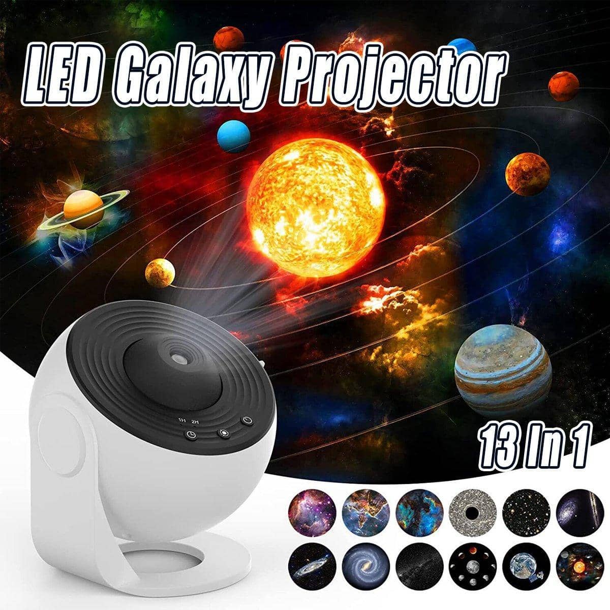 Starry Sky Projector LED Night Light 13-In-1 Rotating Planetarium Star Lamp