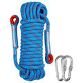 Static Nylon Climbing Rope, 12 mm Diameter with 2 Carabiners - 10 m - view 3