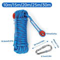 Static Nylon Climbing Rope, 12 mm Diameter with 2 Carabiners - 10 m - view 4
