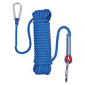 Static Nylon Climbing Rope, 12 mm Diameter with 2 Carabiners - 25 m