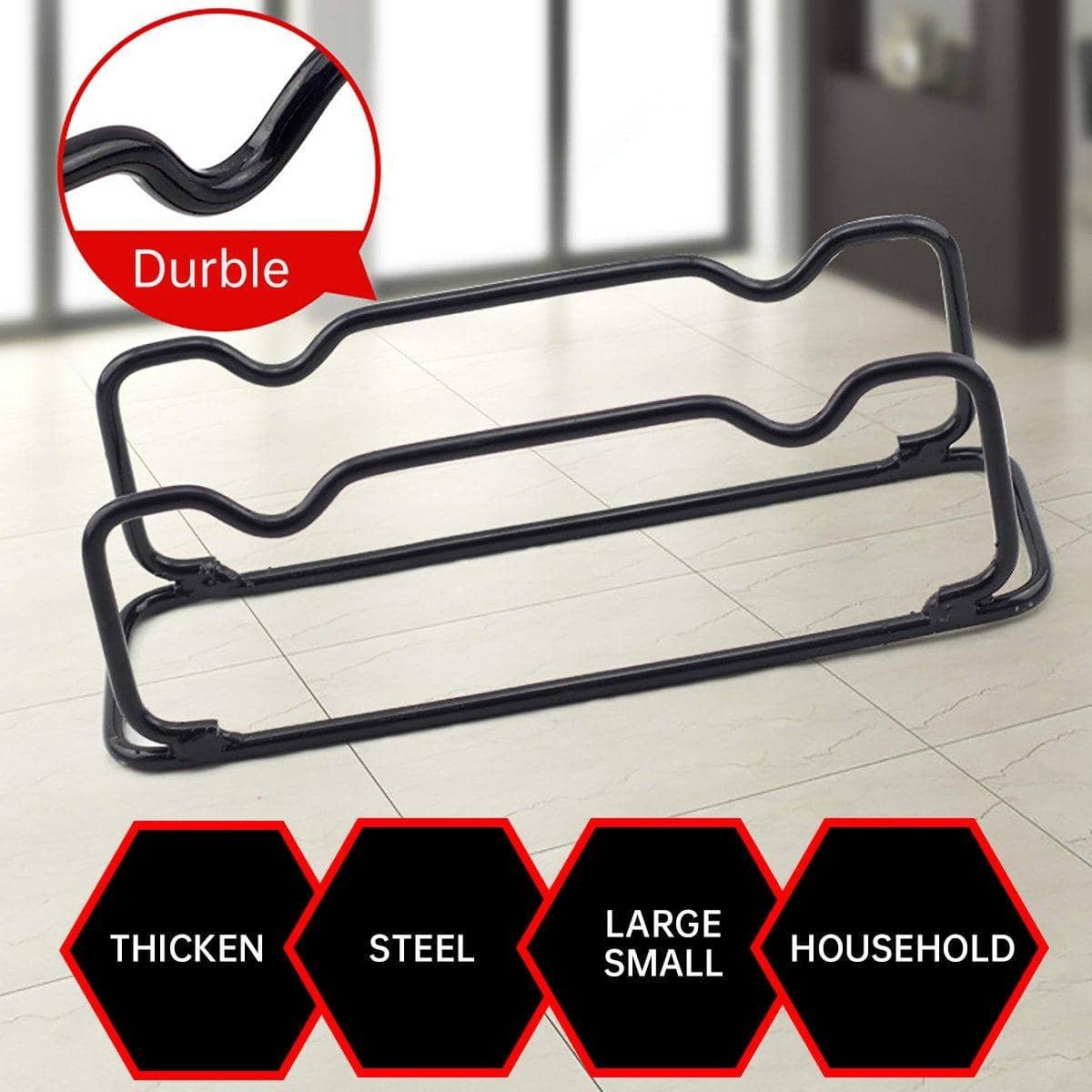 Steel Dumbbell Rack for Home Gym - Black, Large (32 x 11 x 10 cm) - view 5