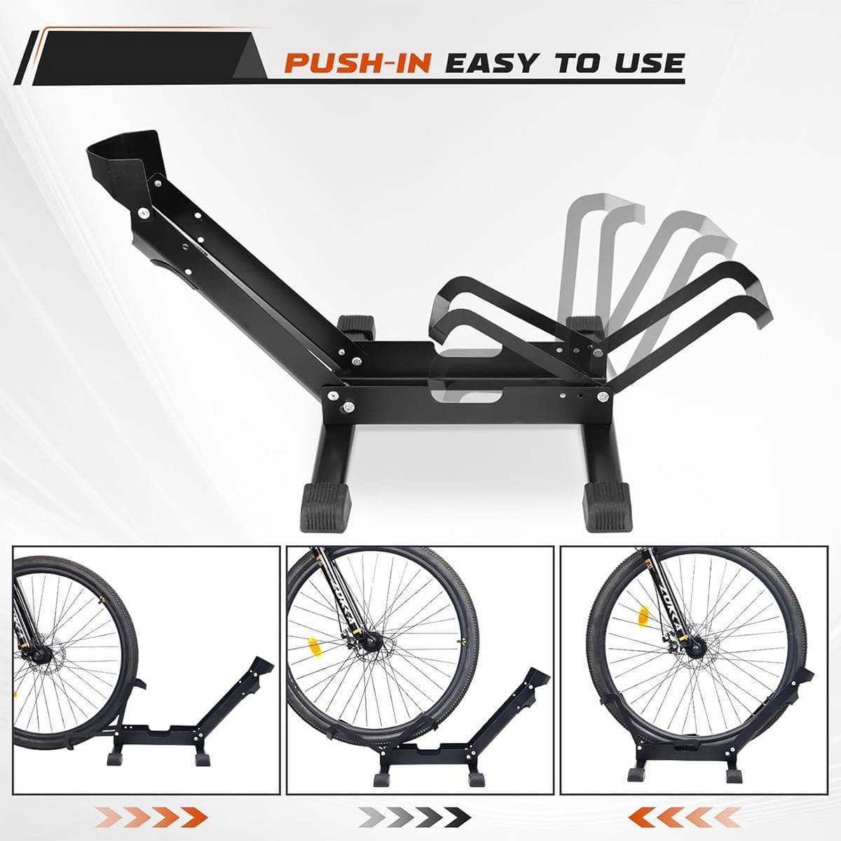 Steel L Insert Bike Parking Rack Floor Wheel Cradle Stand for One Bicycle - view 4