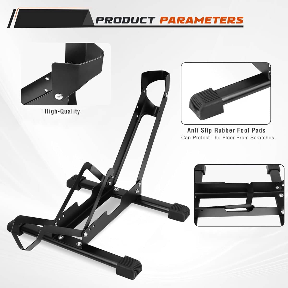 Steel L Insert Bike Parking Rack Floor Wheel Cradle Stand for One Bicycle - view 5
