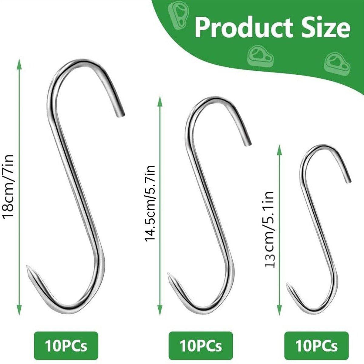Steel S Meat Hooks, Pack of 10 - Size S, 13 cm (5.1 Inch) - view 4