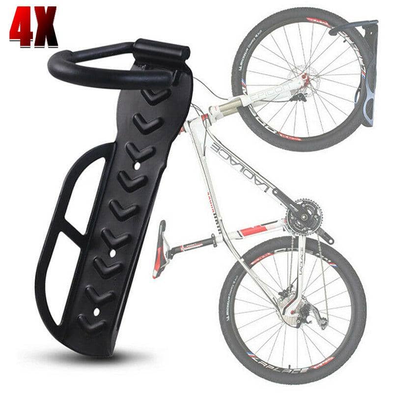 Steel Wall Mount Bike Hangers for Garage Storage - Pack of 4