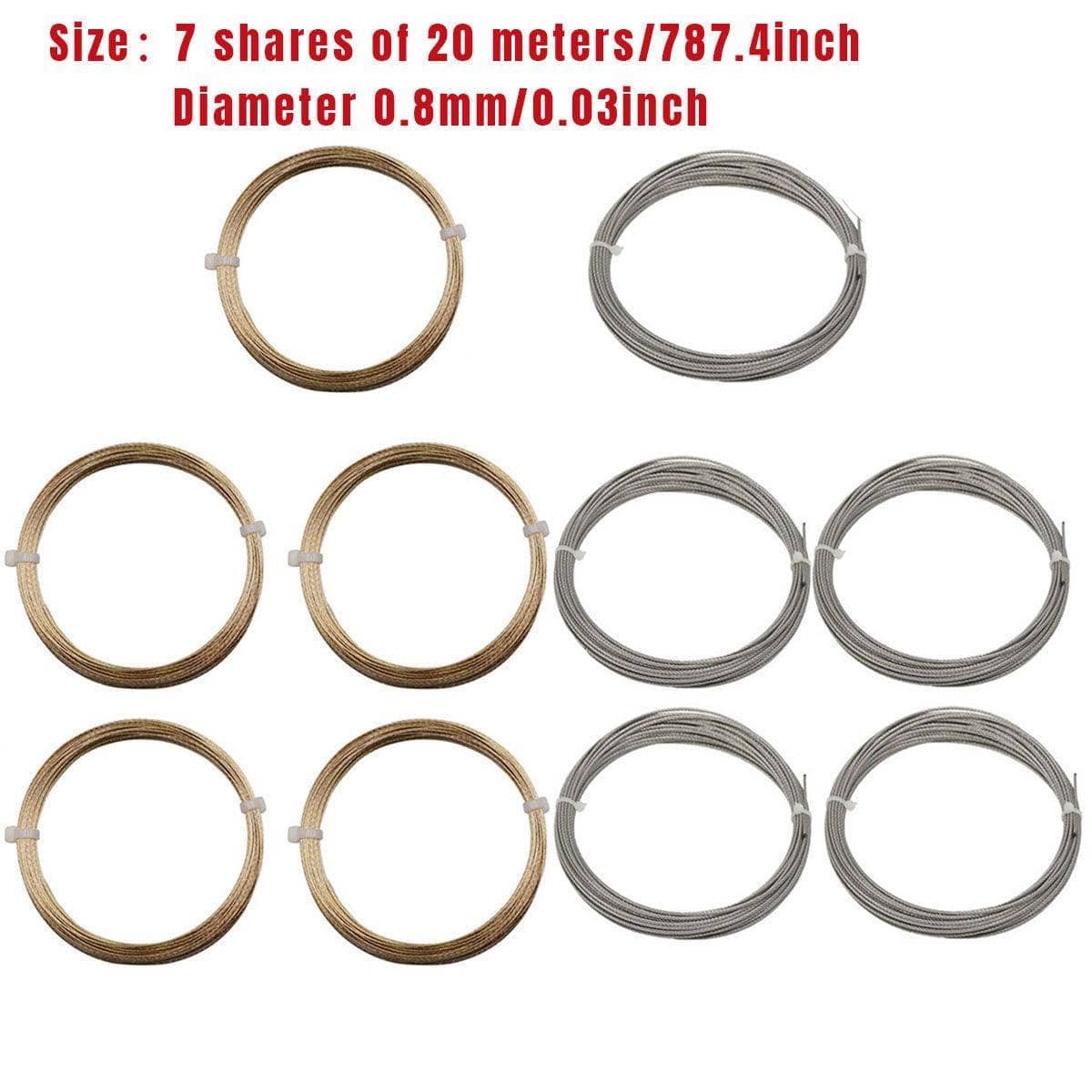 Steel Wire Rope for Automotive Glass Removal, 20m, Pack of 5 - Silver - view 4