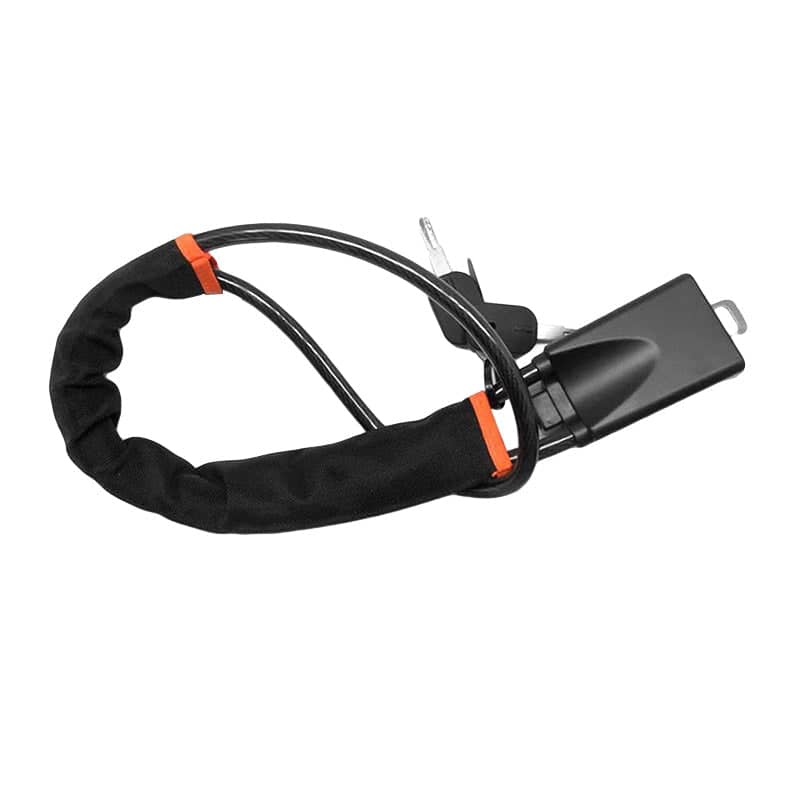 Steering Wheel Lock with Seat Belt Cable and 3 Keys - Black