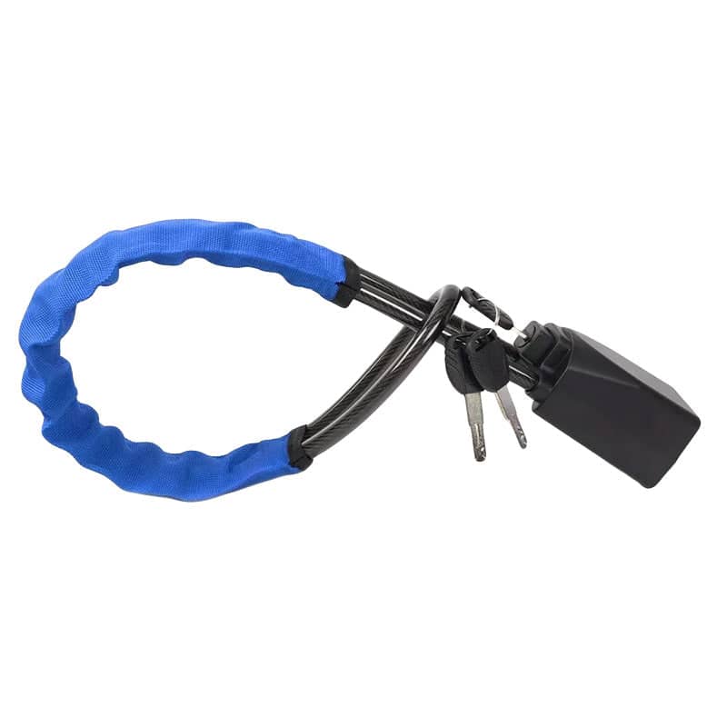 Steering Wheel Lock with Seat Belt Cable and 3 Keys - Blue