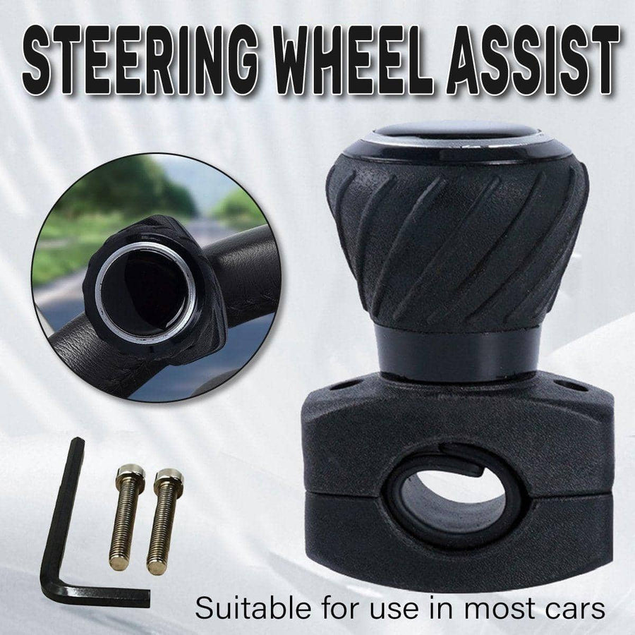 Steering Wheel Spinner Knob - Black, Ergonomic Grip