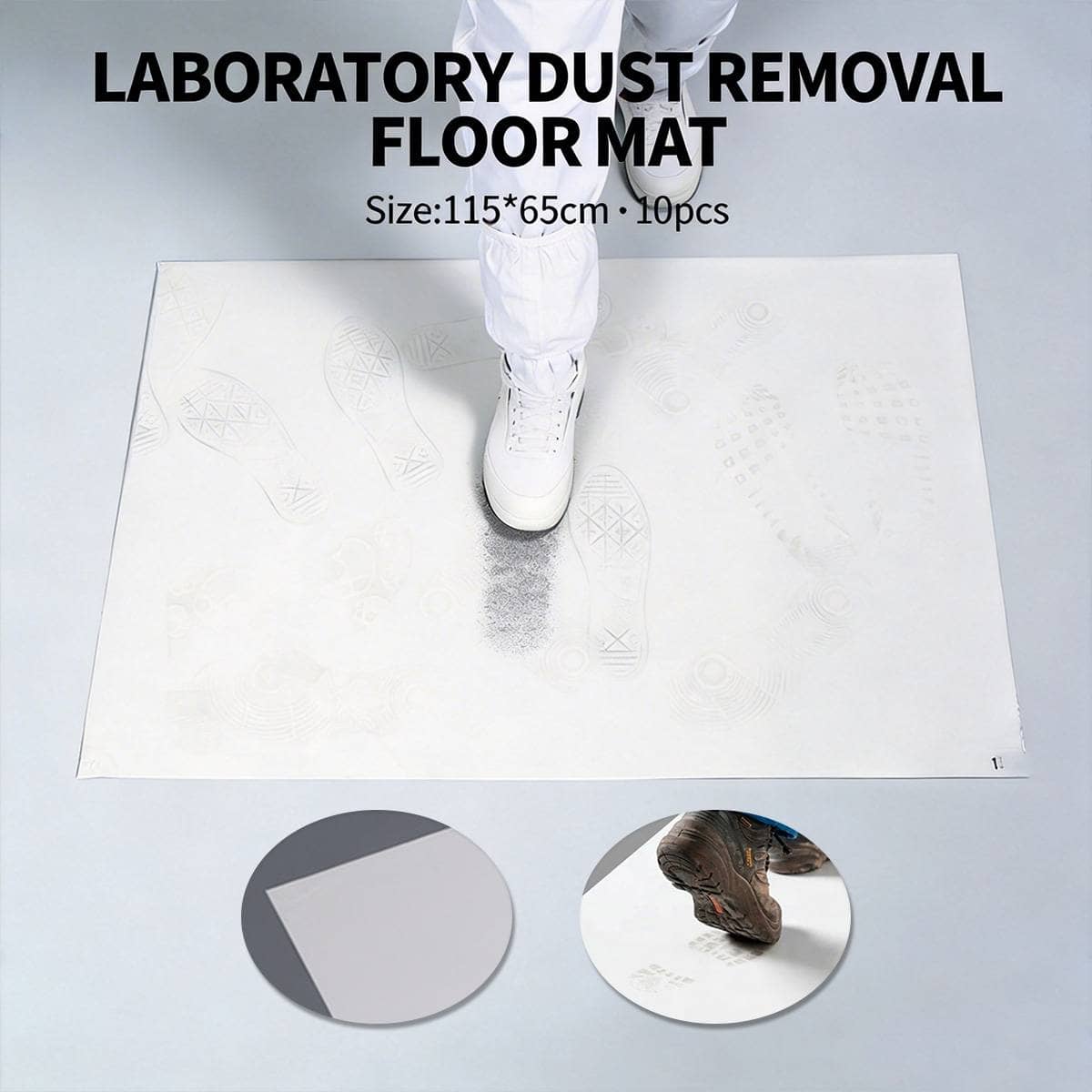 Sticky Dust Floor Mats Set of 10 Peel Sheets 115 x 65 cm for Labs and Workshops