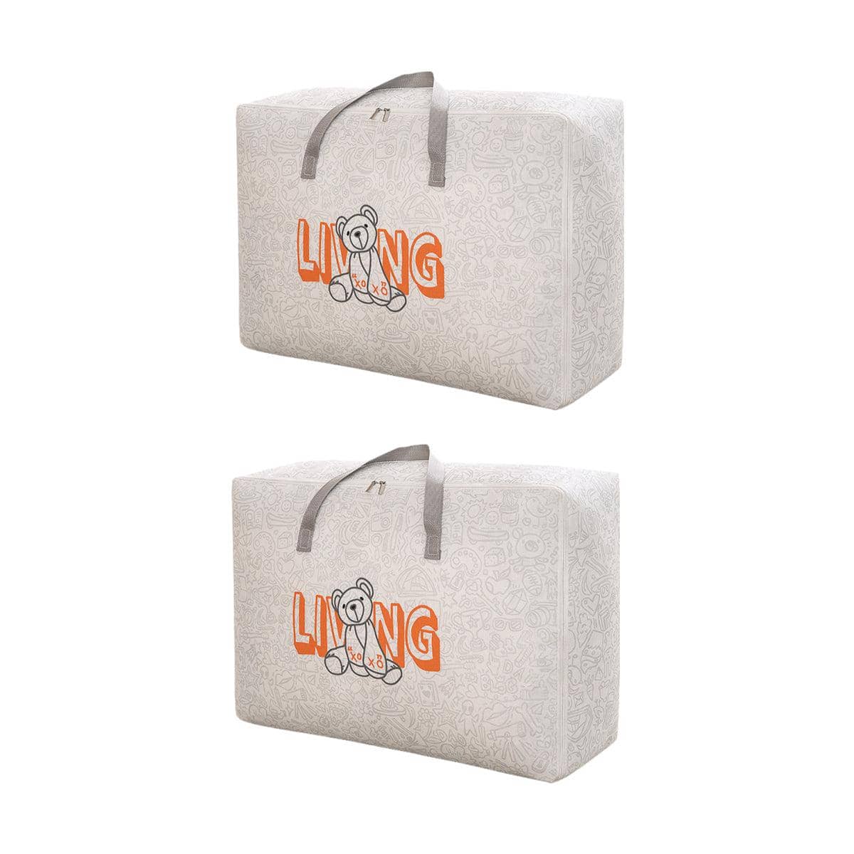 Storage Bags, Pack of 2 - White, Medium (50 x 30 x 25 cm)