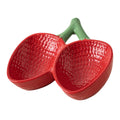 Strawberry Ceramic Tilted Pet Bowl Set for Cats and Dogs, Double Elevated Non Slip, Red - view 2