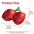 Strawberry Ceramic Tilted Pet Bowl Set for Cats and Dogs, Double Elevated Non Slip, Red - view 3